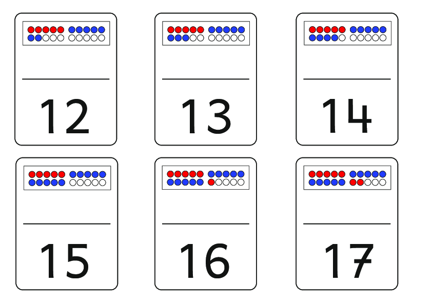 Zahlenkarten rot blau
